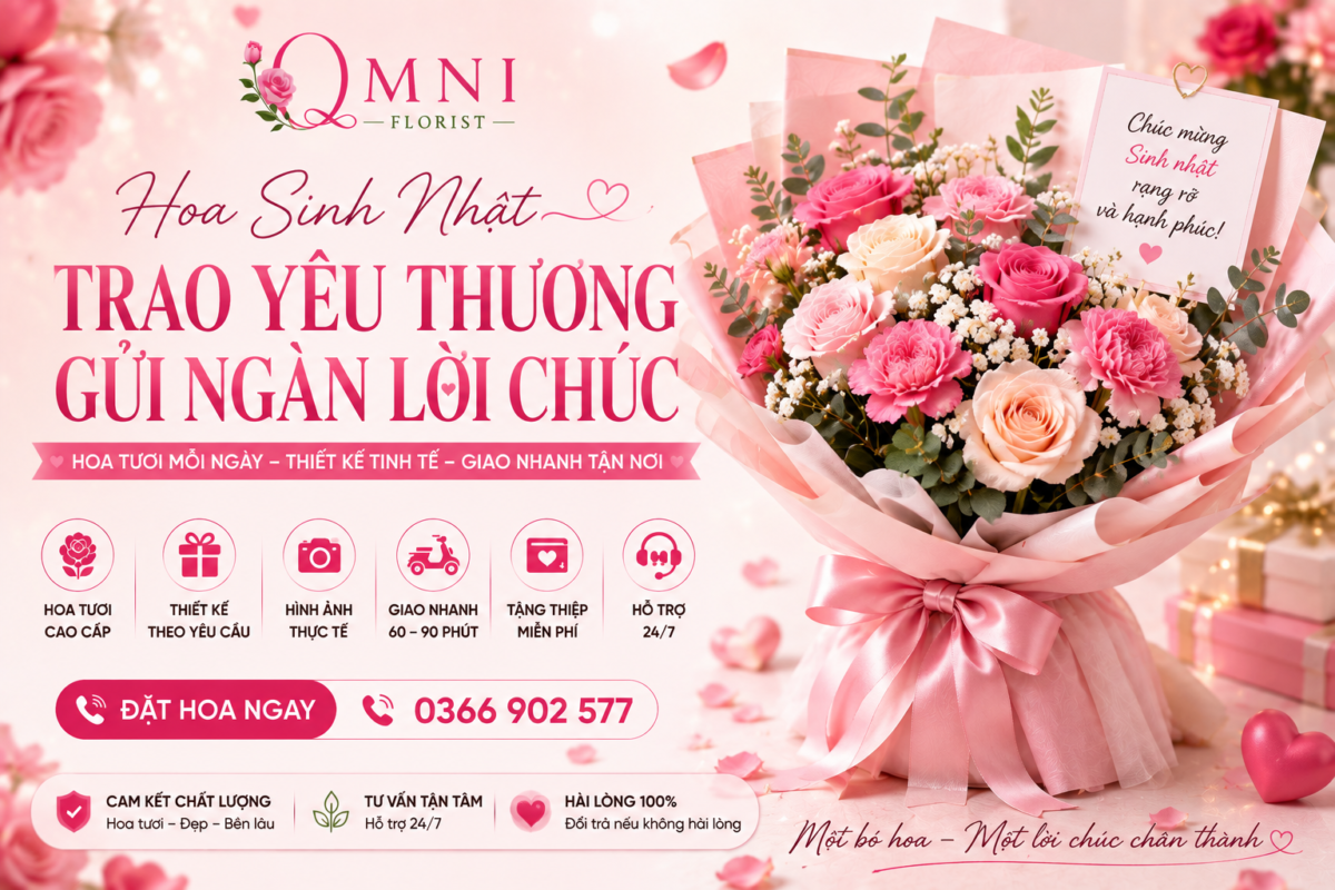 Hoa Sinh Nhật Đẹp Sang Trọng - Phục Vụ 24/7, Giao Hỏa Tốc 2H