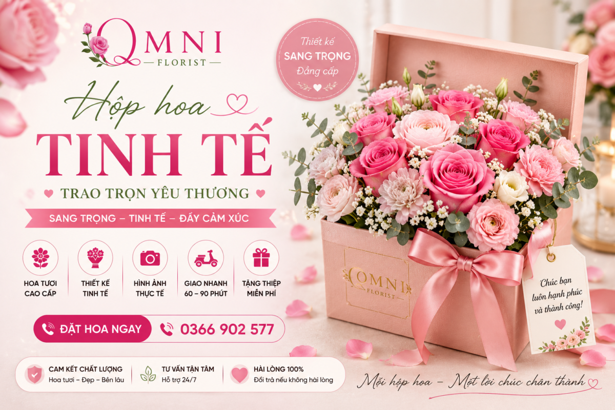 Hộp Hoa Tươi Sang Trọng - Phục Vụ 24/7, Giao Hỏa Tốc 2H