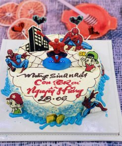 Bánh Kem Hình Mặt Mặt Nhện Spiderman Đỏ Đen Nổi Bật