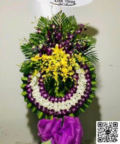 Vòng Hoa Viếng Tang Lễ Cúc Trắng Trang Nghiêm